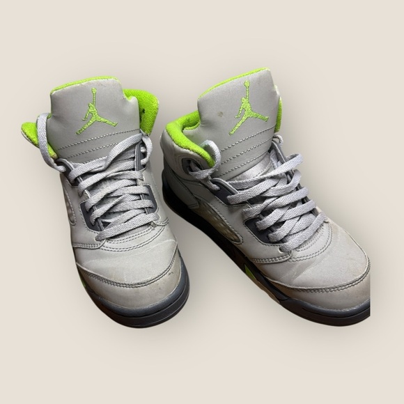 Kids Jordan 5 Retro “Green Bean” Sneakers – Size 1Y - Picture 7 of 8